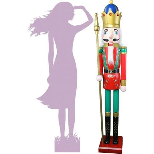 CDL 5feet/150cm/5ft/5foot Life sized large/Giant Red and Green Christmas Wooden Nutcracker King & Soldier Ornament Doll K18