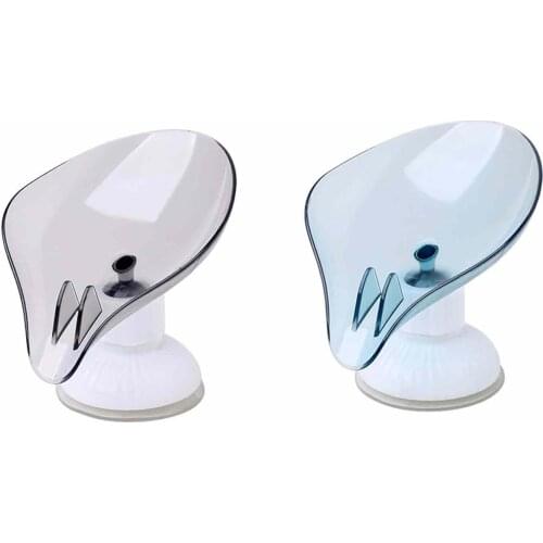 Soap Drain Holder Leaf-Shape Rotatable Soap Box Decorative Holder Toilet Bath kitchen decoration Punch-free Suction Cup Soap Box