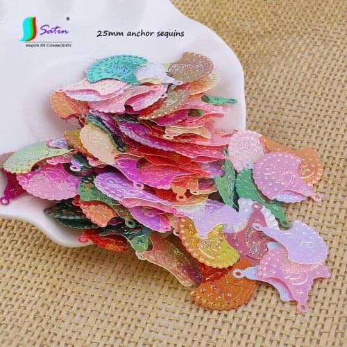 Kids Dance Show Clothes Skirt Sew Decorate Material Handmade Colorful 25mm Anchor Shape Sequins S0417H