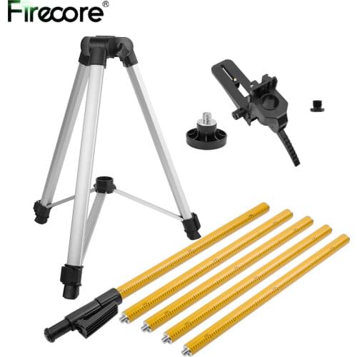 FIRECORE 3.7M Laser Telescoping Pole 5/8 and 1/4 Interface Adapter Extend Ceiling Laser Rod + Hollow Tripod (FLP370C)