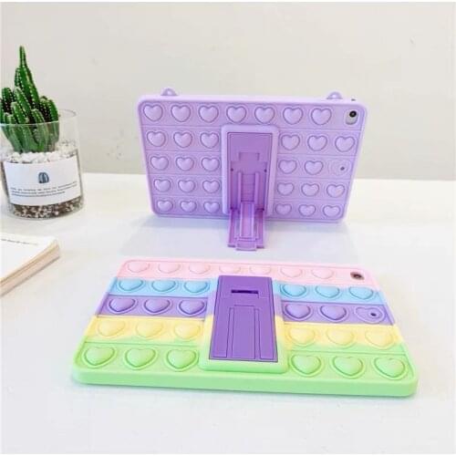 Hot Sale Heart Push Bubble Stress-Relieving Silicon Case for iPad Mini 5 Air 1 2 3 4 Pro 11 2019 2020 10.2 2018 9.7 10.5 Cover