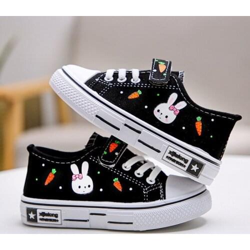 New Girls Canvas Shoes 2021 Childrens Cloth Shoes Student Soft-soled Casual Shoes Girls Lightweight Non-slip Sneakers