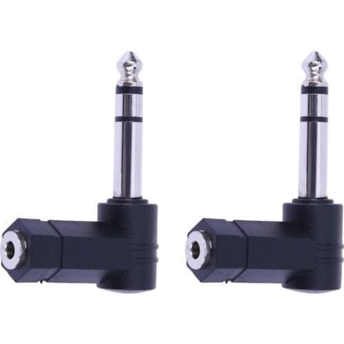 AUX Headphone Cable90 Degrees 3.5 to 6.35/6.5mm 1/4" Mono Jack Stereo Speaker Audio Adapter Plug 3.5mm TRS Connector Converter