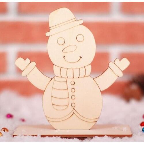 Creative Christmas Wood Board Painting Blank Children DIY Coloring Painting Graffiti Material Xmas Gift Decor