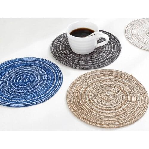 2 Types Round Cotton Coasters Linen Mats Insulation Coffee Pad Placemat Non-slip Handmade Macrame Cup Cushion Mat for Table