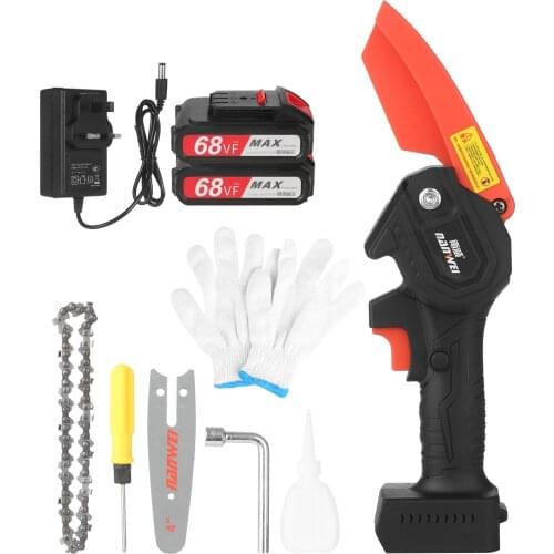 21V Mini Cordless Chainsaw 4-Inch Electric Brushless Pruning Saw Rechargeable Lithium Battery Powered Branch Pruner Pruning