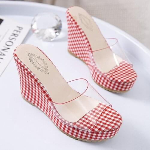 Fashion Wedge Sandals 2.75 Inches High Heels Beautiful Summer Slippers For Women（Size 35-40
