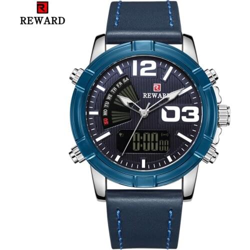 MIZUMS Mens Sport Watches Men Quartz Analog Date Clock Man Leather Military Waterproof Watch LED Digital Relogio Masculino XFCS