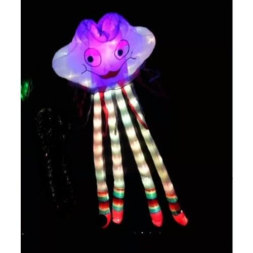 Soft latawiec cerf volant vlieger night led kites for adults power kite flying cometas windsock octopus kite fun factory light