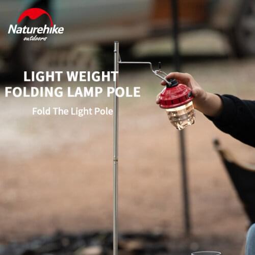 Naturehike Foldable Tent Light Pole Aluminum Alloy Camping Table Folding Lamp Pole Portable Lightweight Light Lamp Lantern