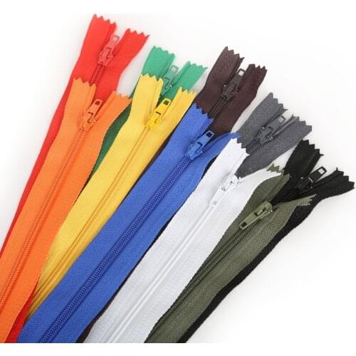 Nylon Coil Zippers 10Pcs/lot 20cm Colorful Tailor Garment Sewing Zipper Lace for Handcraft DIY Accessories Bags Garment Handmade