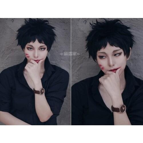 Akaashi Keiji Wig Short Black Wig Anime Haikyuu Karasuno High School Volleyball Club Cosplay Hair Synthetic Cosplay Wig 35cm