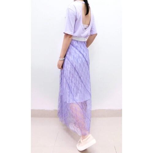 Patads French spring and summer girl heart letter open back T-shirt agate e17agate t10808h