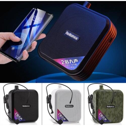 Rolton K600 Portable Bluetooth Sound Loudspeaker Speaker Voice Amplifier Megaphone with Wired Microphone MP3 Teacher