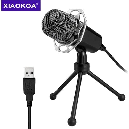 Professional USB Microphone for Computer Condenser microphone With Stand for Karaoke Recording Windows MAC PC XIAOKOA