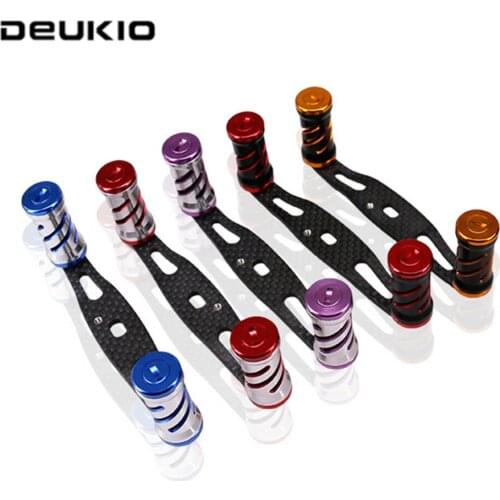 DEUKIO Fishing Reel Handle Hole Size 8*5 mm 7*4mm For Baitcasting Reels Carbon Fibre Handle With Metal Knob DIY Accessory Tool