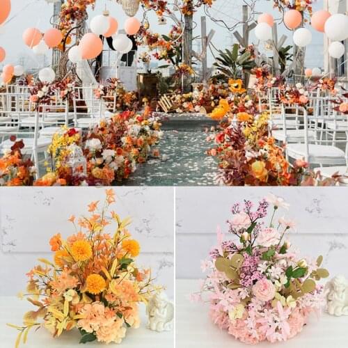 40CM Silk artificial centerpieces flower DIY Rose peony Gypsophila flower heads wedding decor wall shop window table accessorie