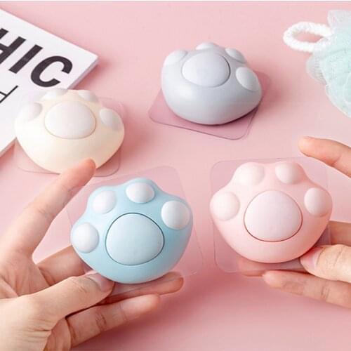 Cute Cat Claw Wall Door Outstretch Hook Bathroom Hanging Coat Sticker Strong Adhesive Key Holder No-punch Kitchen Decorative