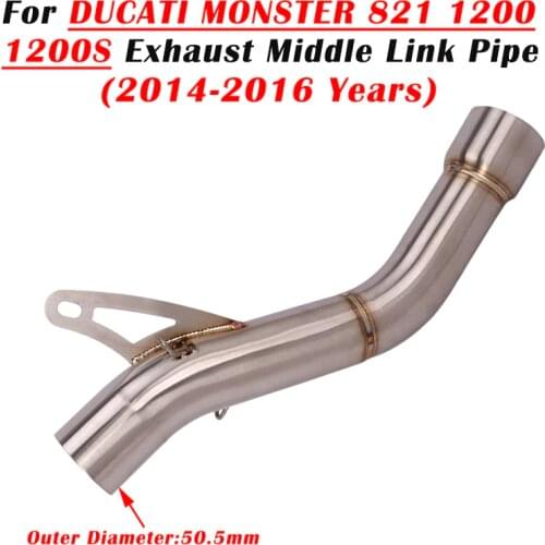 Slip On For DUCATI Monster 821 Monster 1200 2014 - 2016 Motorcycle Exhaust Muffler Escape Modiifed Middle Link Pipe Catalyst