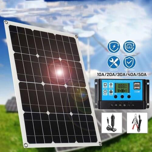 CNH 100W Solar Panel With Controller Dual USB 12V/5V Solar Cells Regulator Controller ect for car yacht RV Lights Charge