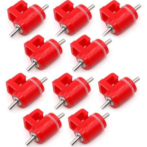 10PCS Chicken Feeding Nipples Drinking Red Poultry Water Feeder Chicken Drinking Bird Duck Goose Parrot Feeder Poultry Supplies