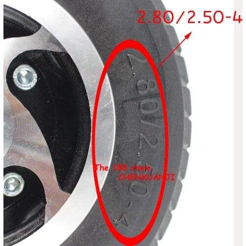 Super 2.80/ 2.50-4 Tire and Inner tube with alloy rims fits Gas / Electric Scooter ATV Elderly Mobility 4inch wheel hub