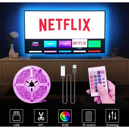 RGB 2835 Bluetooth-compatible LED Strip Lights USB Flexible Lamp 5V Tape Ribbon Diode For Festival Room Luces Computer TV Desk