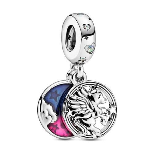 Hot sale 925 sterling silver unicorn Dangle Charm fit Brand bracelet silver jewelry beads accessories making gift for women