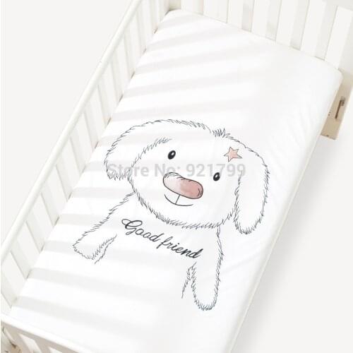 1pcs Baby bed mattress cover 100% cotton baby bed sheet for baby girl boys Fitted Sheet 120x65cm crib bedding