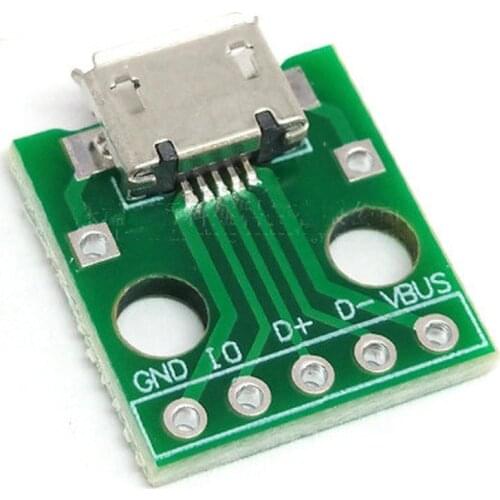 10PCS MICRO USB To DIP Adapter 5pin Female Connector B Type PCB Converter Breadboard Switch Board SMT Mother Seat