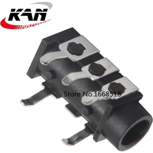 10Pcs Pj-313B Four-Section Pin 4 Section 3.5 Headphone Jack Mp345 Audio Quadrupole Socket