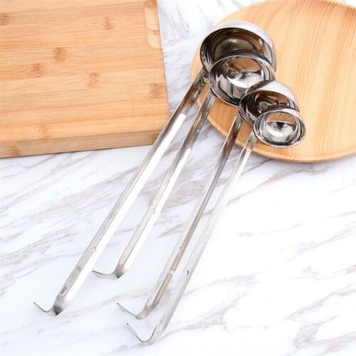 4pcs Hanging Hook Ladle Spoons Stainless Steel Long Handle Heavy Duty Ladle Serve Soups Ladle for Kitchen Cooking Utensils