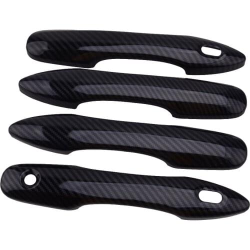 4pcs Carbon Fiber Black Look Door Handle Trims Protector fit for Toyota Camry 2018 2019 2020