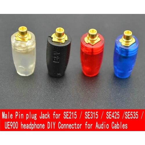 50Pairs/Lot Male Pin plug Jack for Shure SE215 / SE315 / SE425 / SE535 / UE900 headphone DIY Connector for Audio Cables
