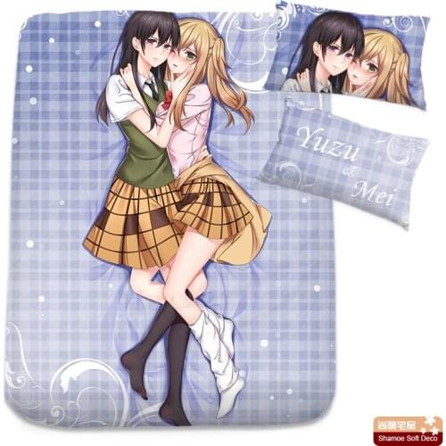 Anime Cartoon Citrus Milk Silk Flat Sheet Bed Sheet Top Sheet