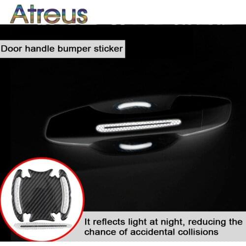 4pcs Car Accessories Reflective Door handle Sticker Decal for Renault Megane 2 3 Captur Logan Scenic 2 Chevrolet Cruze Aveo