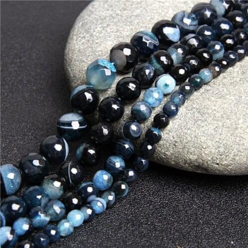 Fashion 6/8/10/12mm Natural Crystal Agates Beads Faceted Round Loose Spacer Bead For Jewelry Making Bracelet Necklace DIY Gift