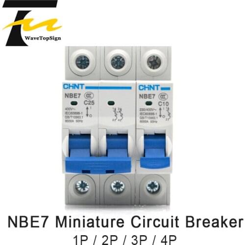 CHNT Air Switch NBE7 Miniature Circuit Breaker 1P Air Conditioning Switch 2P 63A Total Air On Home Line Protection