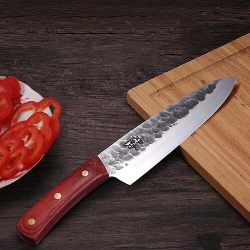 DENGJIA 8-Inch Blade Forged Chefs Knife Multi-purpose Kitchen Knife Vegetable Knife Santoku Knife Chinese Meat Cleaver Knife