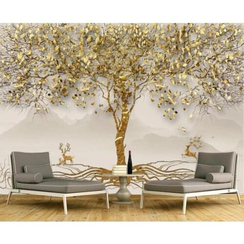 Customized 3D wallpaper mural modern simple abstract watercolor smoke line rose TV background wall decorative painting