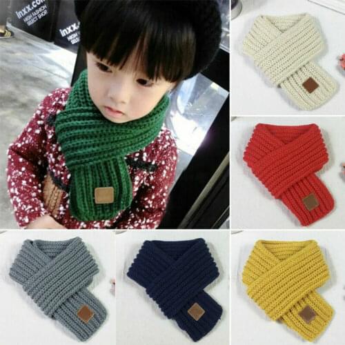 Fashion 100-135cm Children Winter Warm Scarf Boys Girls Knitted Collar Scarf