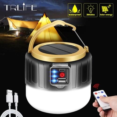 Powerful Portable Lantern USB/Solar Charging Light Night Market Lamp Mobile Outdoor Camping Power Outage Emergency Lamp for BBQ
