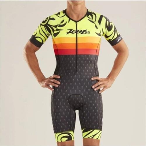 ZOOTEKOI High Quality Cycling Jersey Skinsuit Men Triathlon Short sleeve Skin suit Maillot Ciclismo Road Bike Jersey Jumpsuits