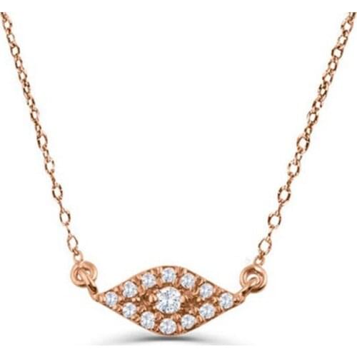 Prevent Allergies 925 Silver Devils Eye Crystal Diamond Pendant Ladies Zircon Necklace Fashion Jewelry Birthday Wedding Gift