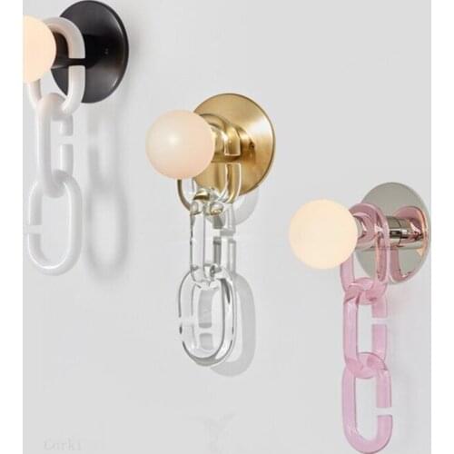 Nordic Wall Lamps Chain Shape Glass Ball Wall Light Living Room Decoration Bedroom Bedside Study Cloakroom Art Decor Wall Sconce