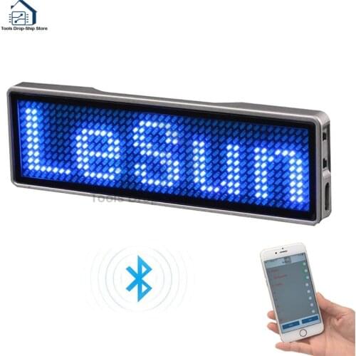 New upgraded version Bluetooth Digital LED Badge Insignia DIY Programmable Scrolling Message Board Mini LED Display LED Name Tag