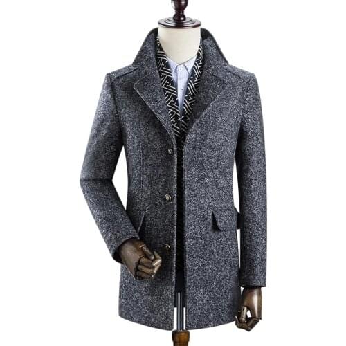 New Arrival Winter New Cashmere Wool Jacket Mens High-Quality Jacket Fashion Slim Lapel Long Coat Mens Business Casual M-4XL