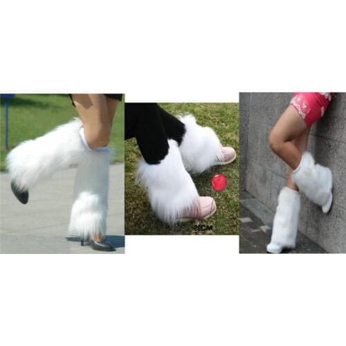 New Style White Boot Cuff Fluffy Soft Furry Faux Fur Leg Warmers Boot Toppers Shoes Cover 101601