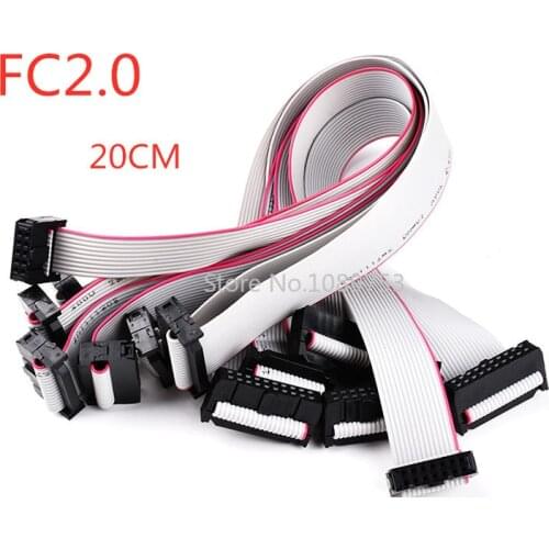 1PCS Gray Flat Ribbon Data Cable 2.0MM pitch FC-6/8/10/14/16/20/40/50 PIN 20CM JTAG ISP DOWNLOAD CABLE FOR DC3 IDC BOX HEADER
