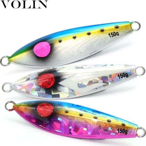 VOLIN 1pc NEW Ocean Fishing Slow Jig Metal Lure 120g 150g 200g Fishing Squid Jig Sea Lure Artificial Wobbler Japan Bait
